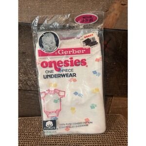 Vintage NIP Gerber Onesies One Piece Underwear 1987‎ Med 19-26 lbs Cotton